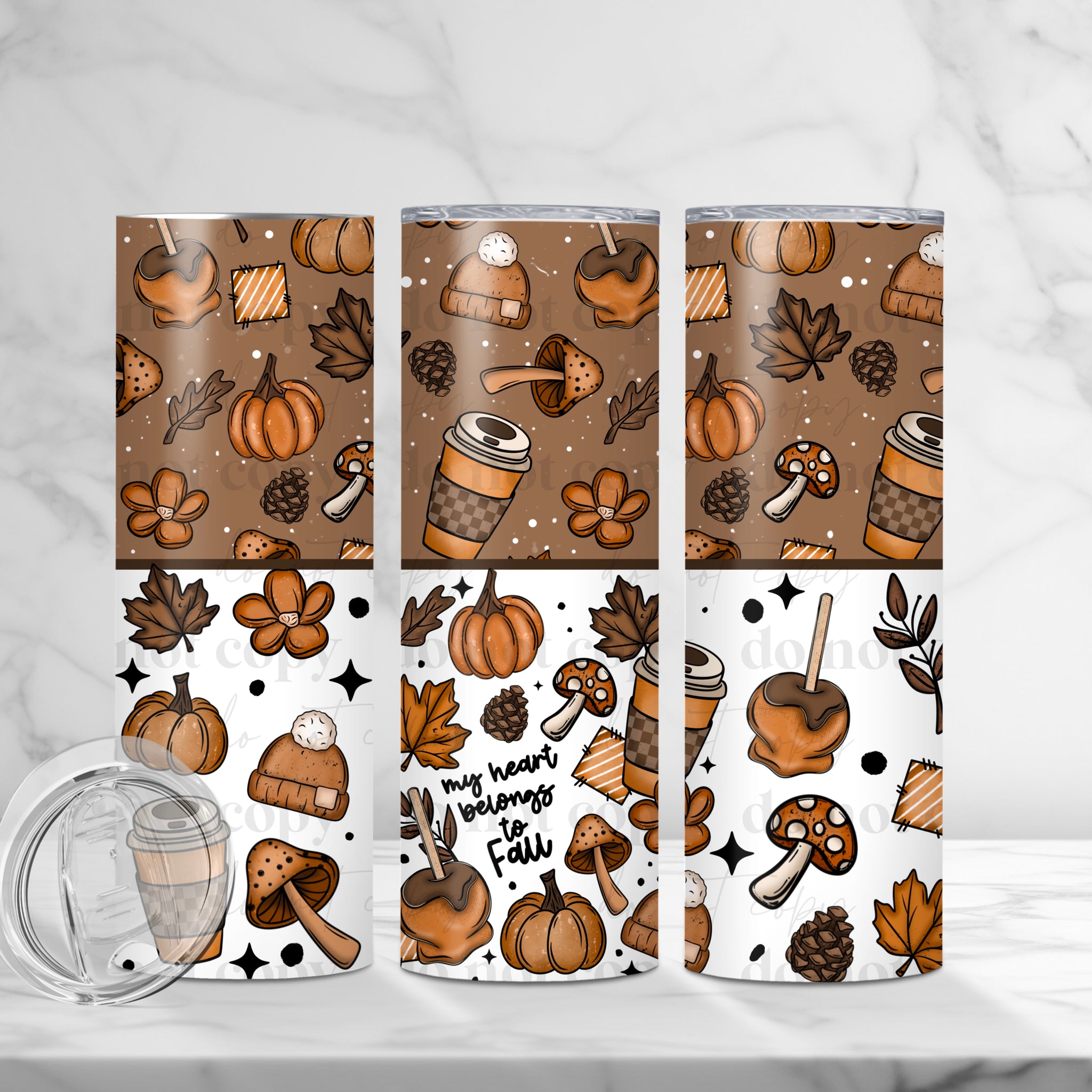 Skinny Tumbler Sublimation Wrap - My Heart Belongs To Fall