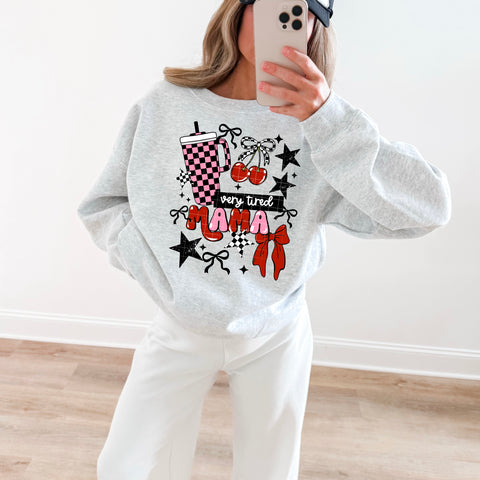 DTF Full Color TShirt Transfer - Very Tired Mama Cherries (You Choose)