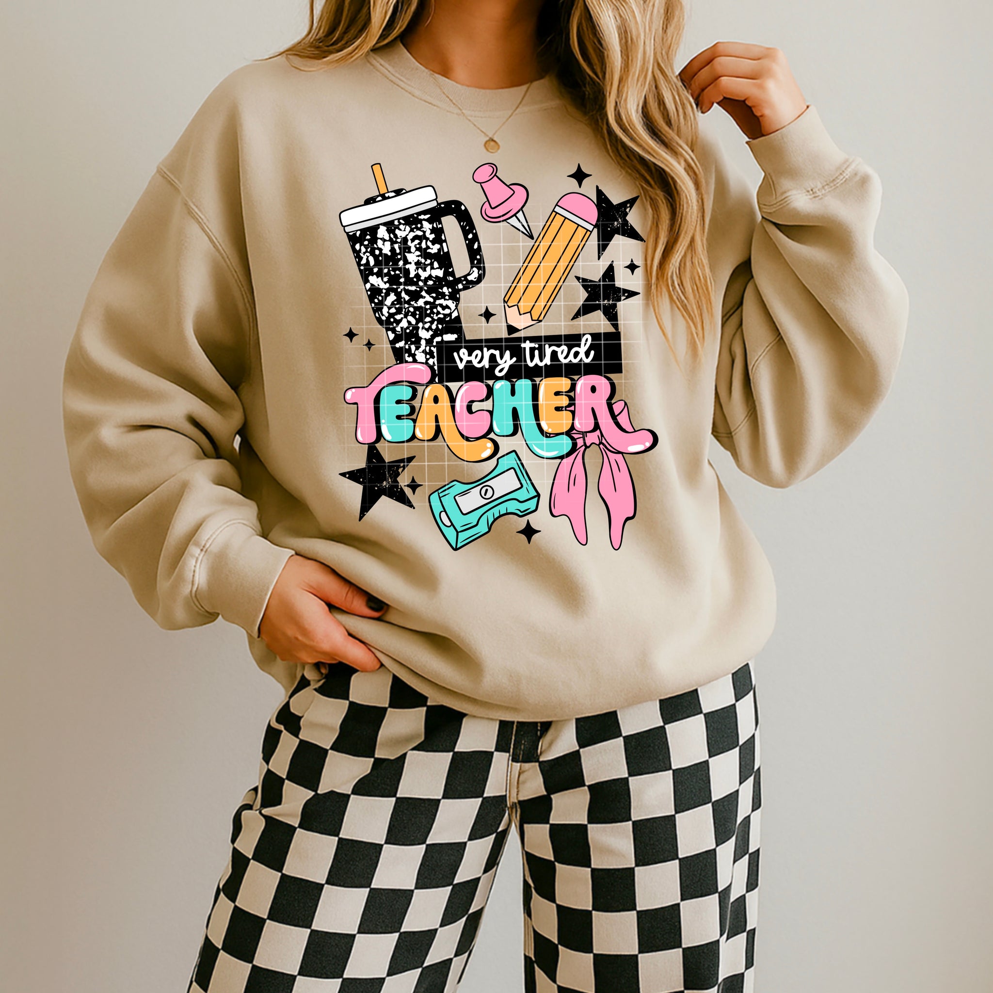 DTF Full Color TShirt Transfer - Very Tired Teacher