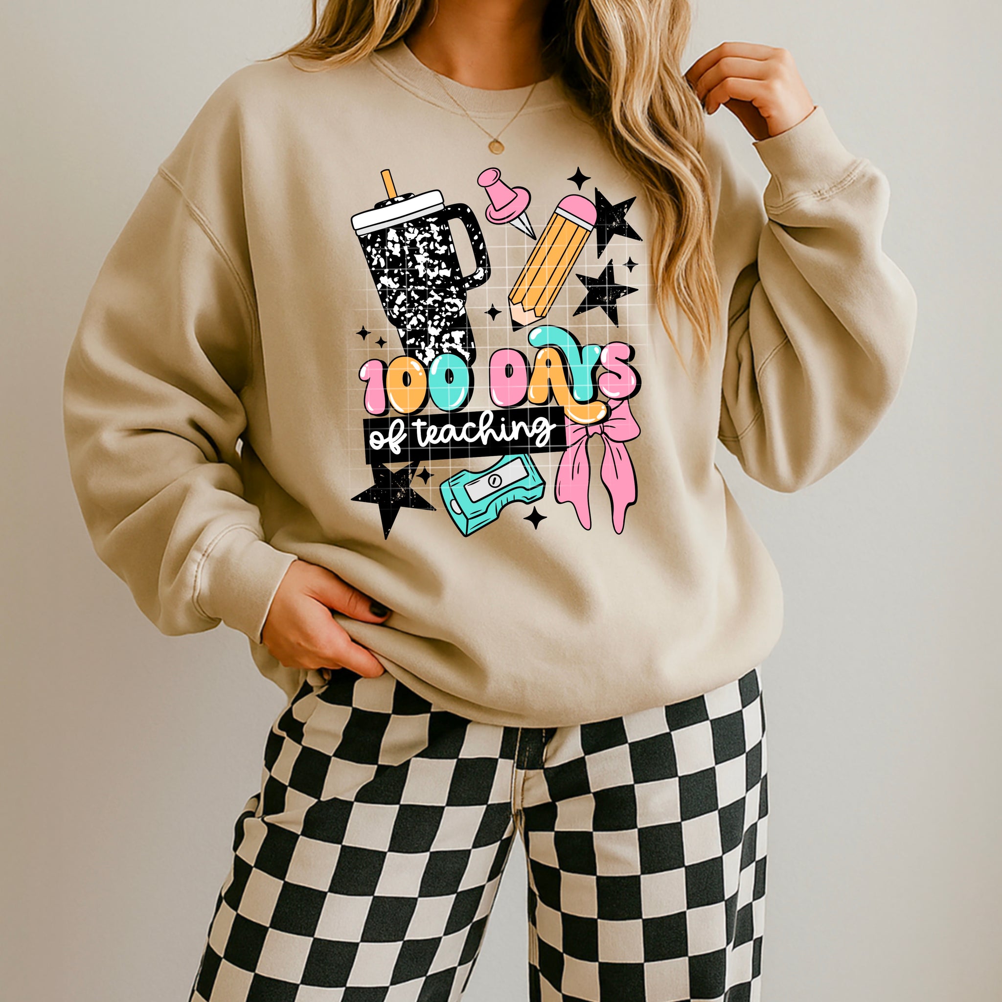 DTF Full Color TShirt Transfer - 100 Days of Teaching