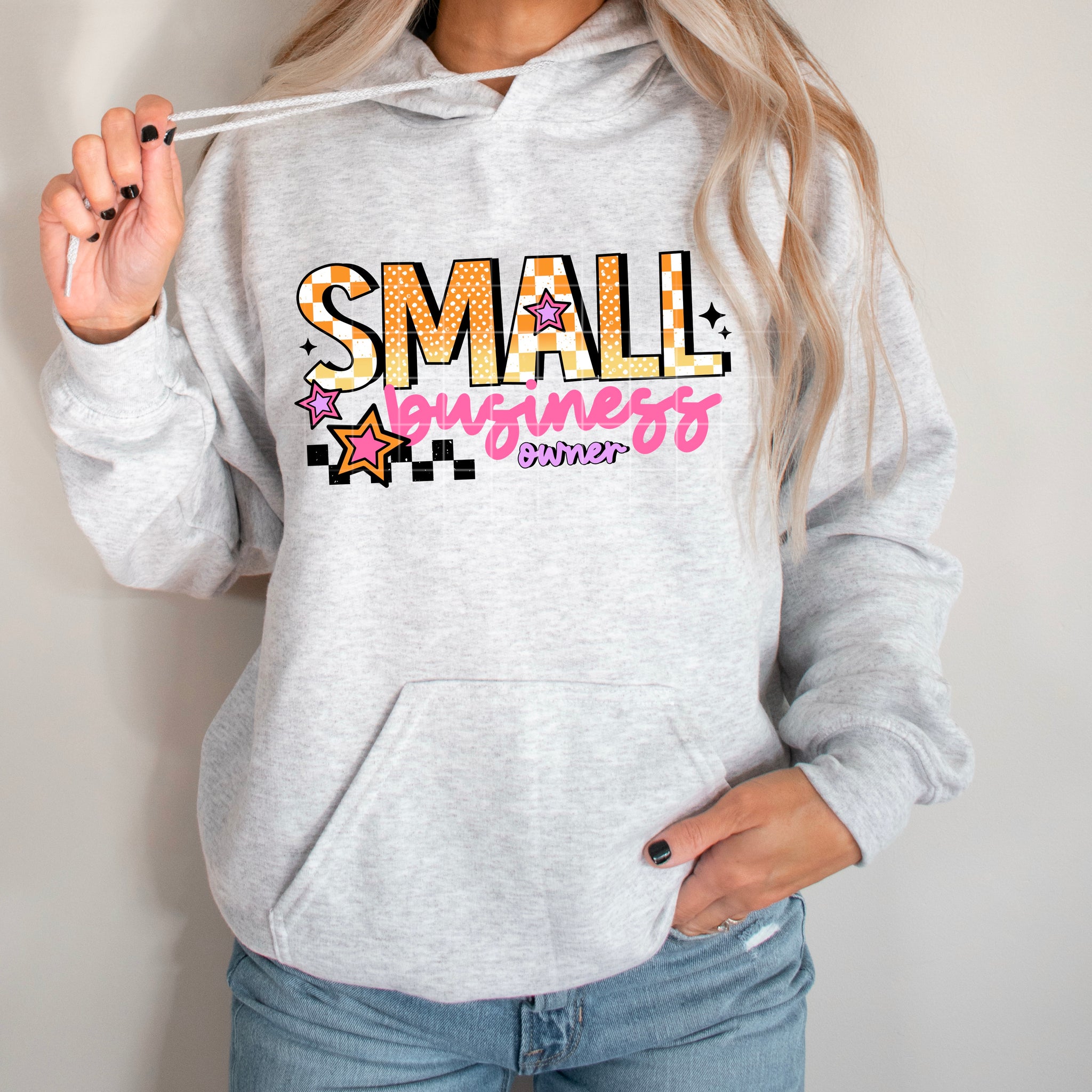 DTF Full Color TShirt Transfer - Yellow Pink Small Business Owner