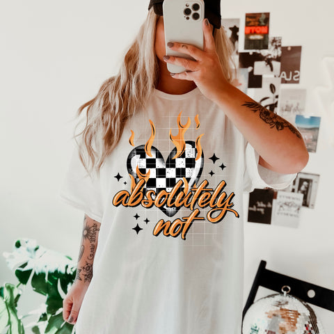DTF Full Color TShirt Transfer - Absolutely Not Check Heart