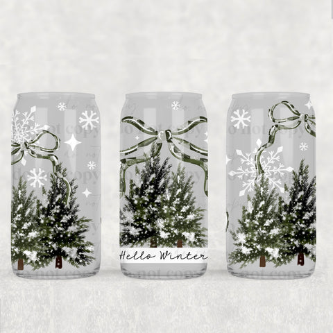 16oz UV DTF Wrap - Hello Winter Trees