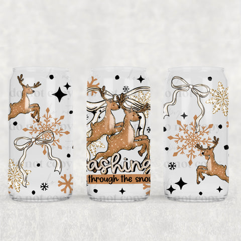 16oz UV DTF Wrap - Dashing Through The Snow