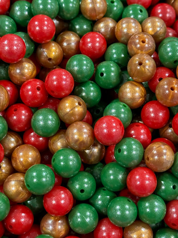 15mm Silicone Bead Blend - Christmas Cheer