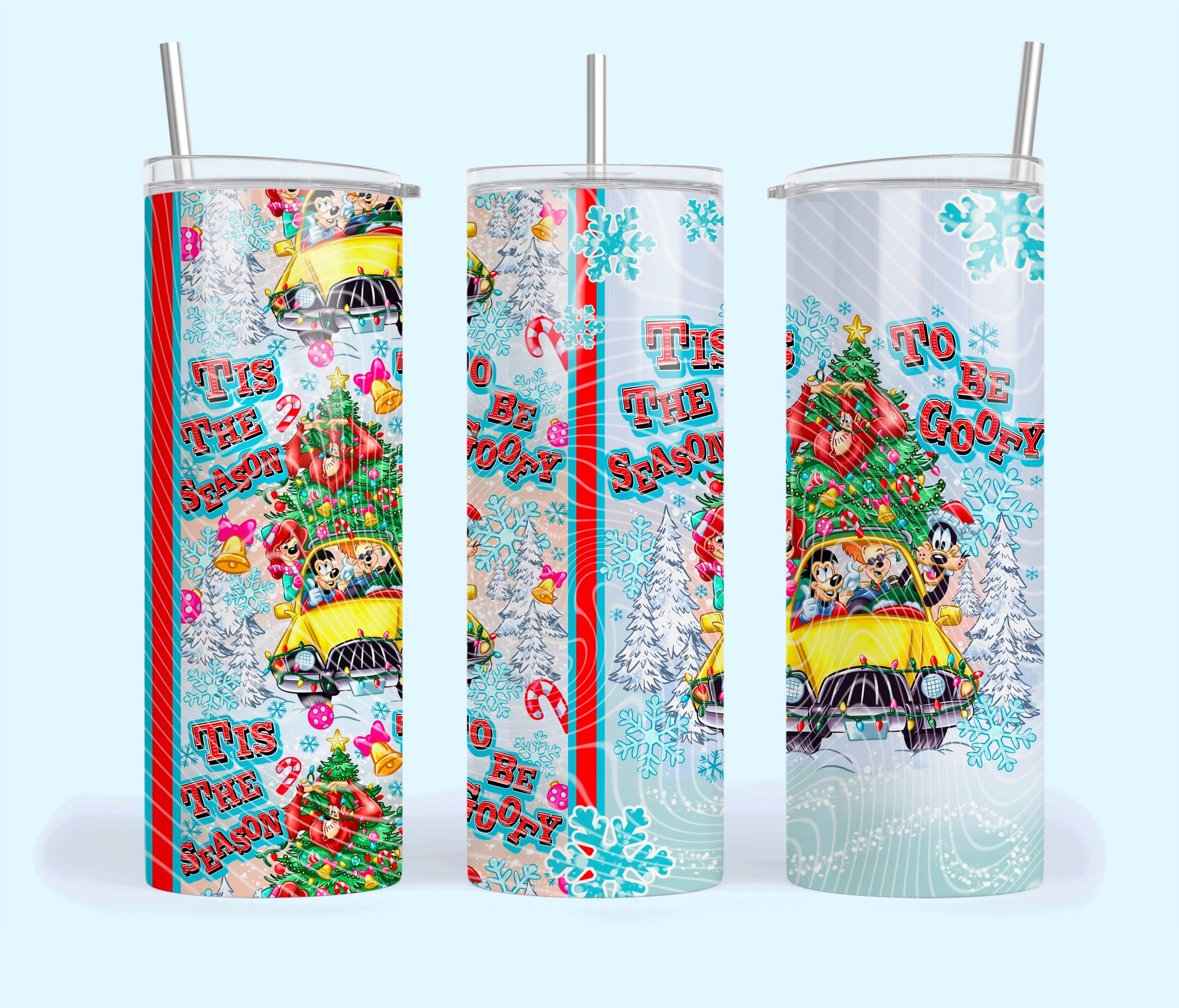Skinny Tumbler Sublimation Wrap - Tis The Season To Be Goofy