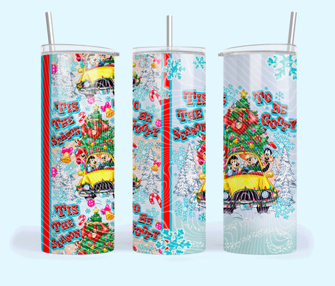 Skinny Tumbler Sublimation Wrap - Tis The Season To Be Goofy