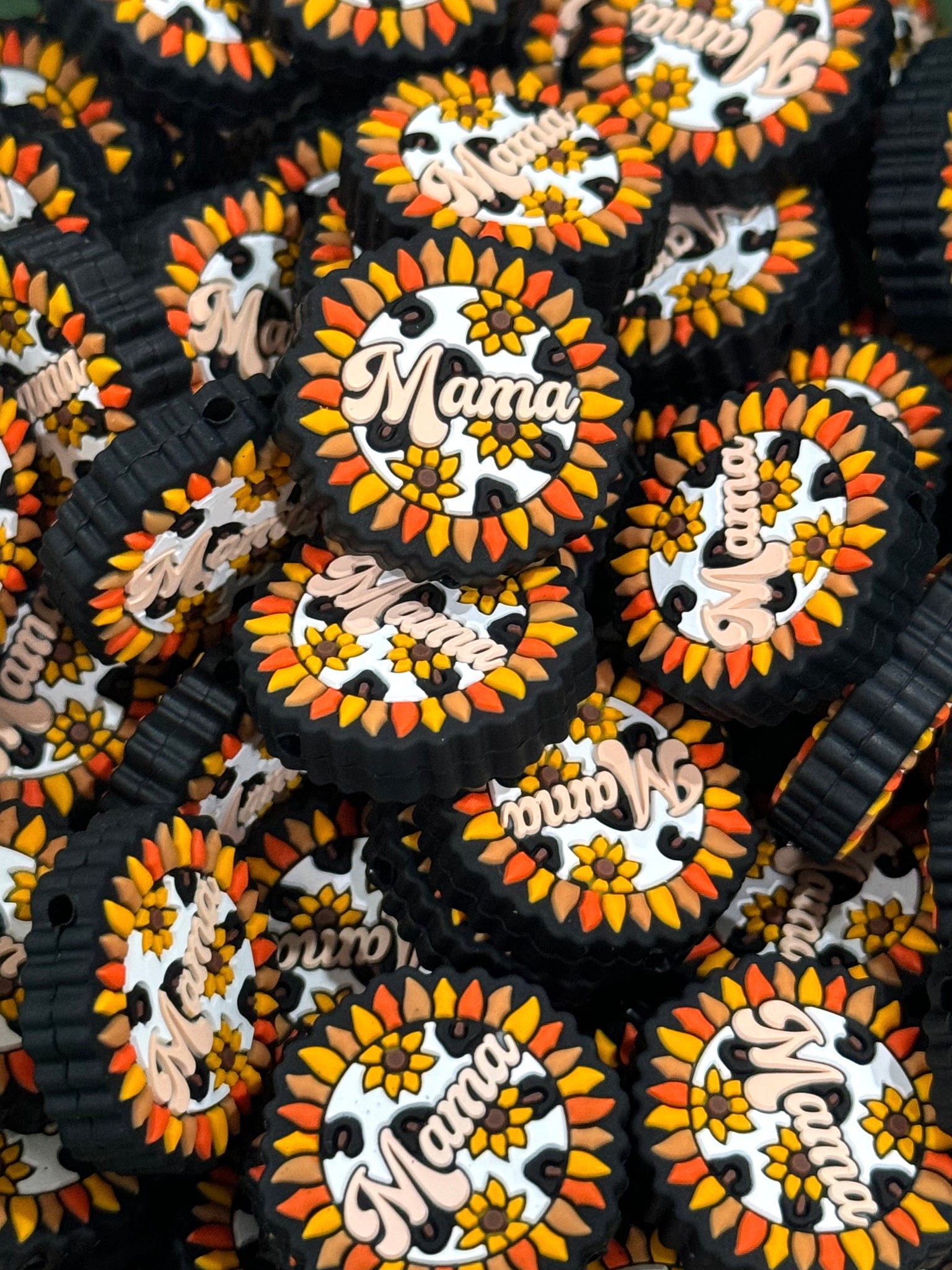 Silicone Pen Focal - Mama Sunflower Cow Print