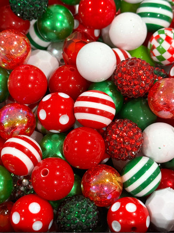 20mm Acrylic Beads - Classic Christmas