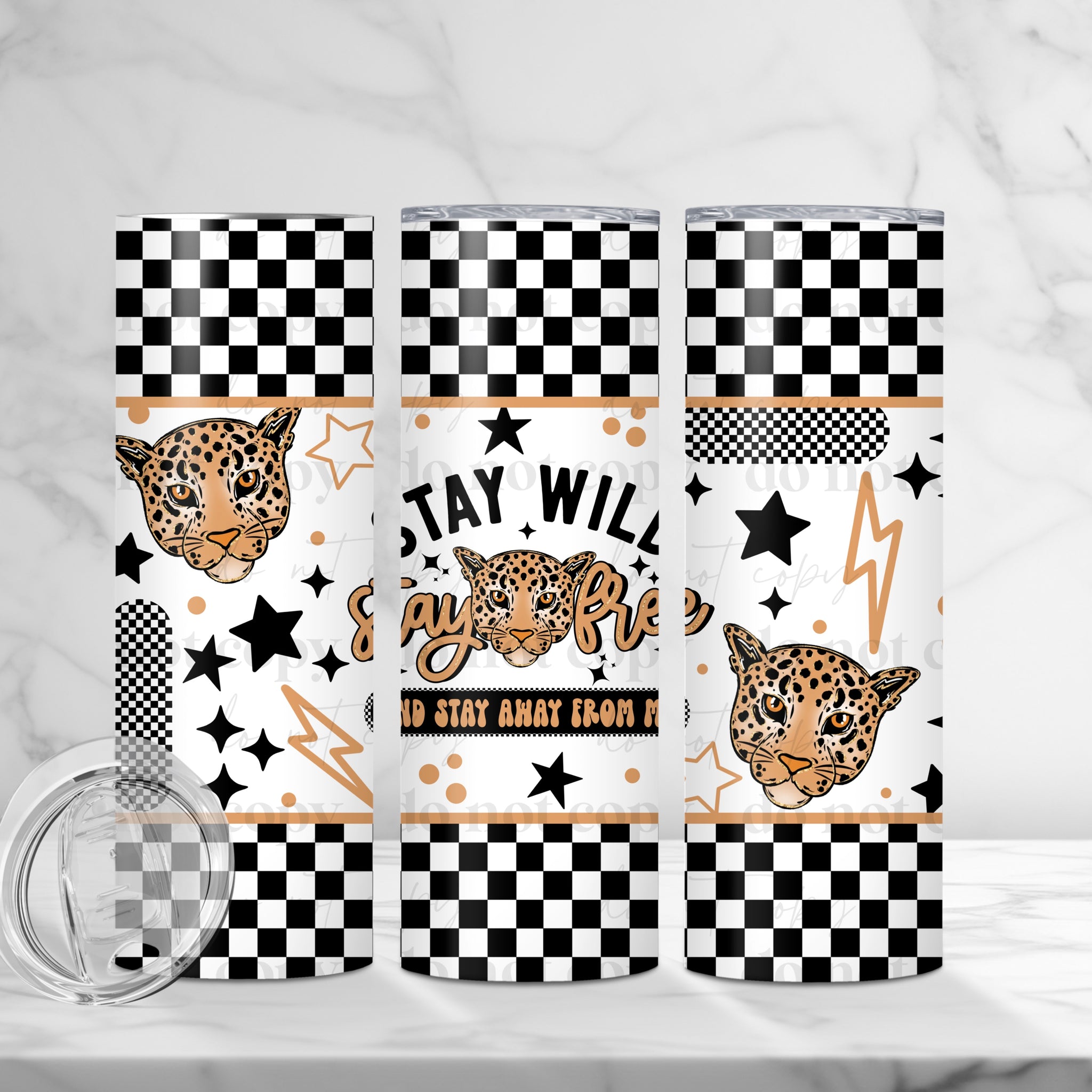 Skinny Tumbler Sublimation Wrap - Stay Wild Stay Free