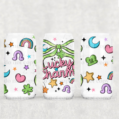 16oz UV DTF Wrap - Lucky Charm Green Check Bow