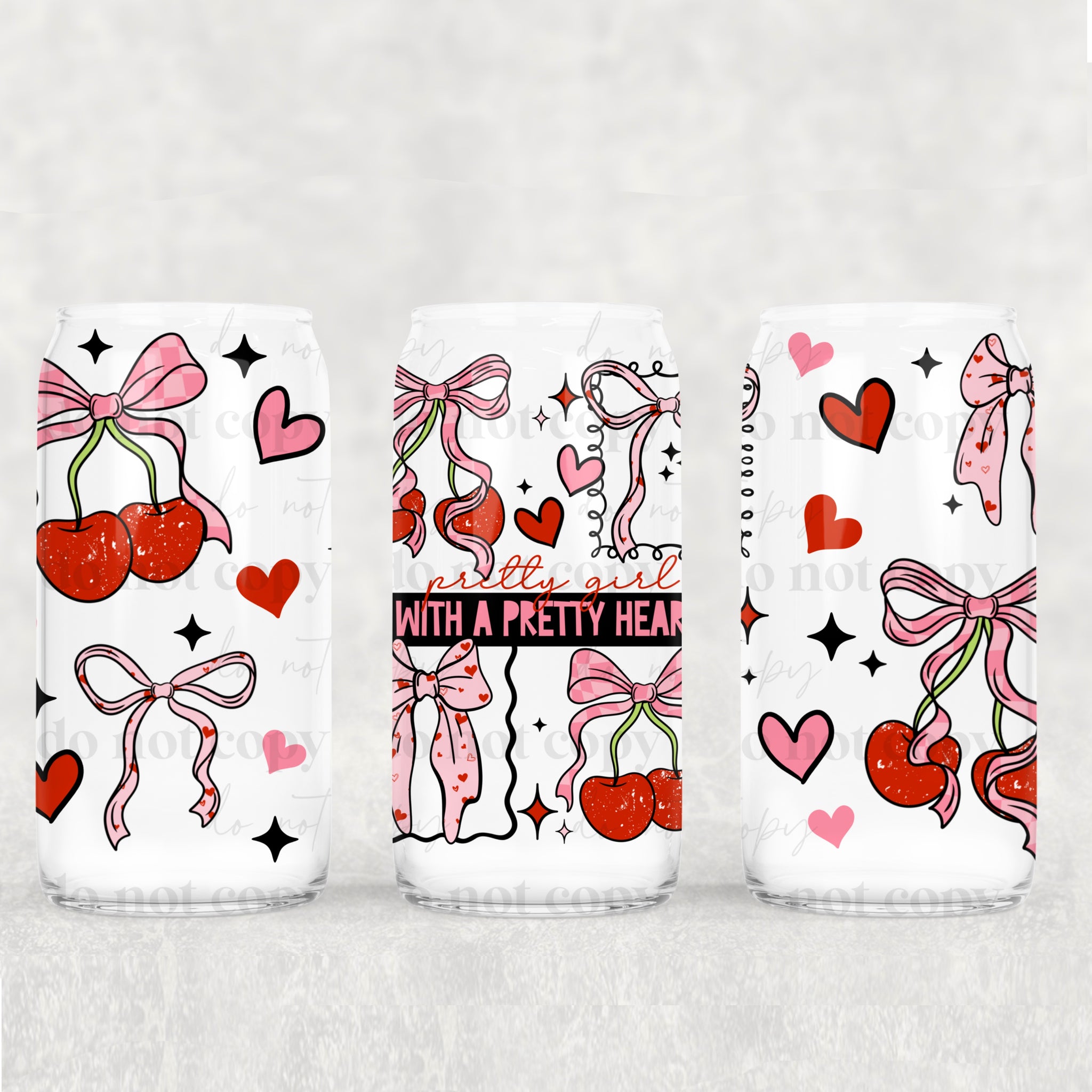 16oz UV DTF Wrap - Pretty Girl With A Petty Heart