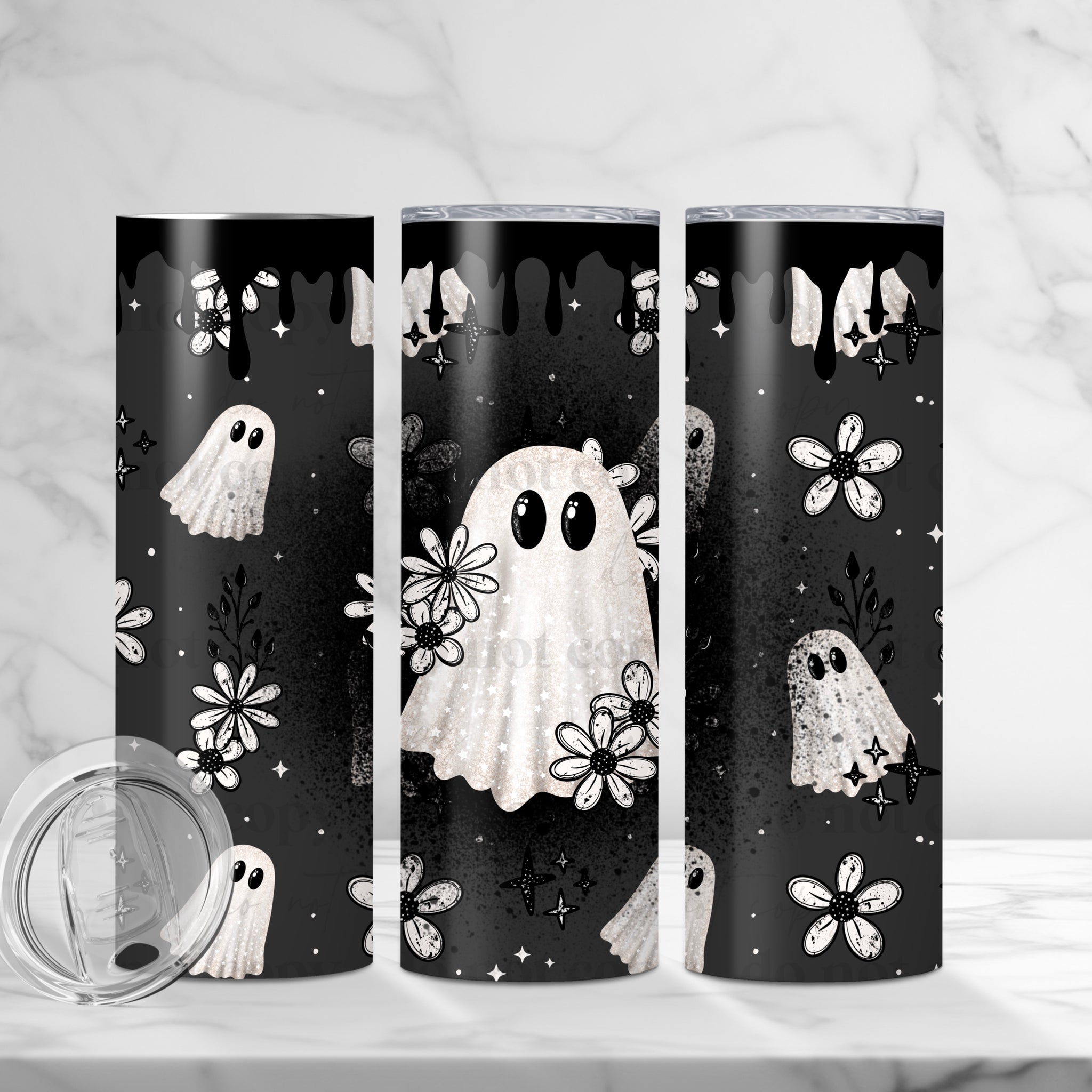 Skinny Tumbler Sublimation Wrap - Snow Ghost