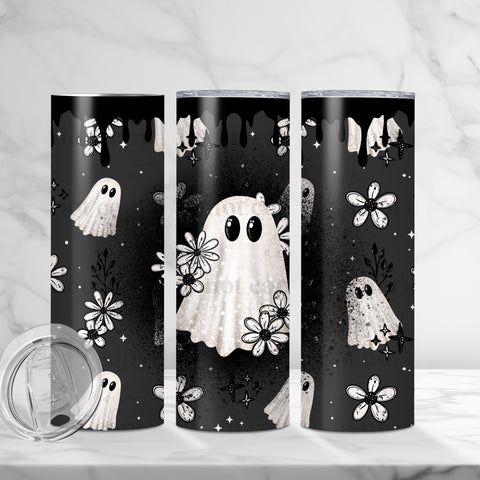 Skinny Tumbler Sublimation Wrap - Snow Ghost