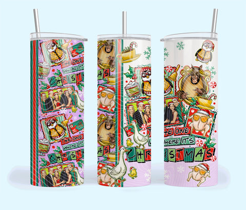 Skinny Tumbler Sublimation Wrap - The One Where It's Christmas