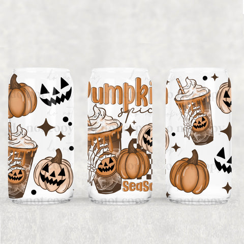 16oz UV DTF Wrap - Pumpkin Spice Season JackOLantern