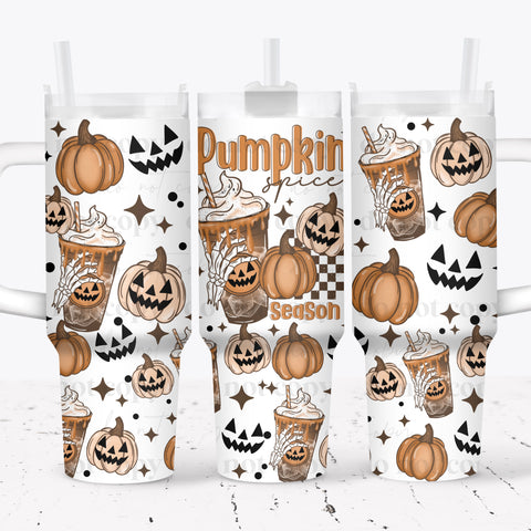 40oz UV DTF Full Top & Bottom Wrap - Pumpkin Spice Season