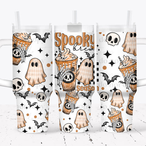 40oz UV DTF Full Top & Bottom Wrap - Spooky Brew Season