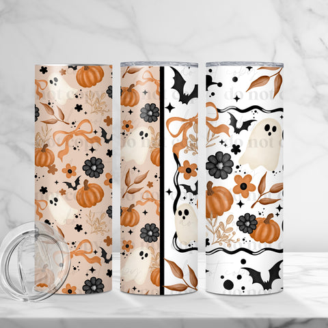 Skinny Tumbler Sublimation Wrap - Fall Frame Ghost