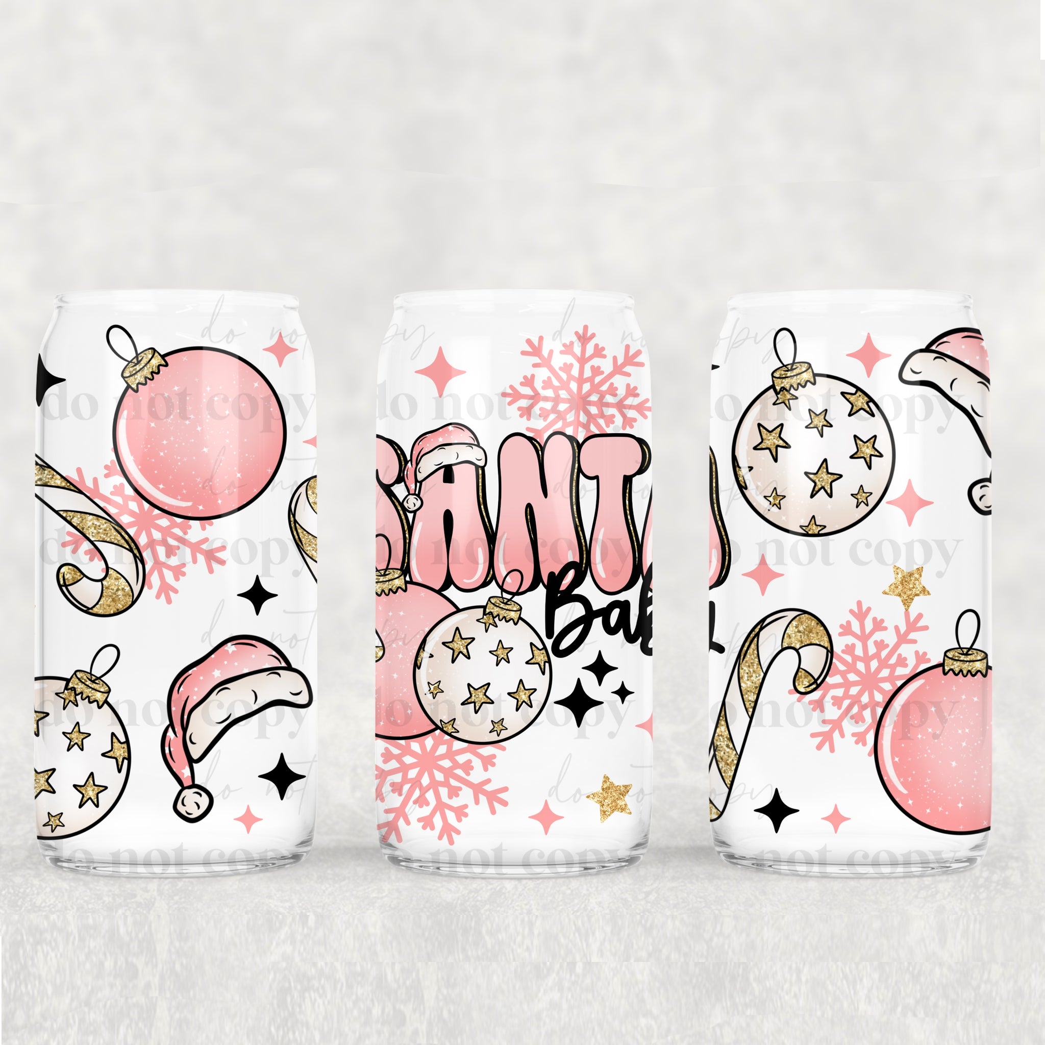 16oz UV DTF Wrap - Santa Baby