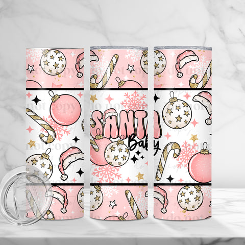 Skinny Tumbler Sublimation Wrap - Santa Baby