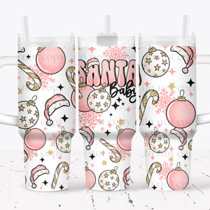 40oz UV DTF Full Top & Bottom Wrap - Santa Baby