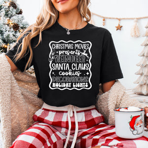 DTF Full Color Transfer - Christmas Movies Presents (White or Black Font)