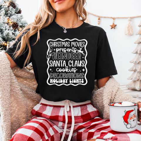 DTF Full Color Transfer - Christmas Movies Presents (White or Black Font)