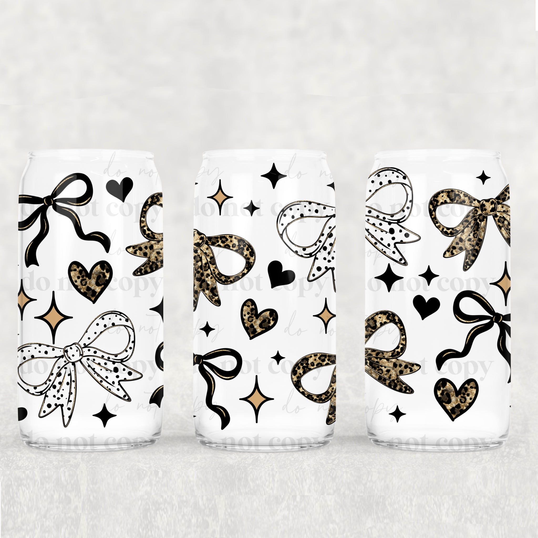 16oz UV DTF Wrap - Polka Dot Camo Bows
