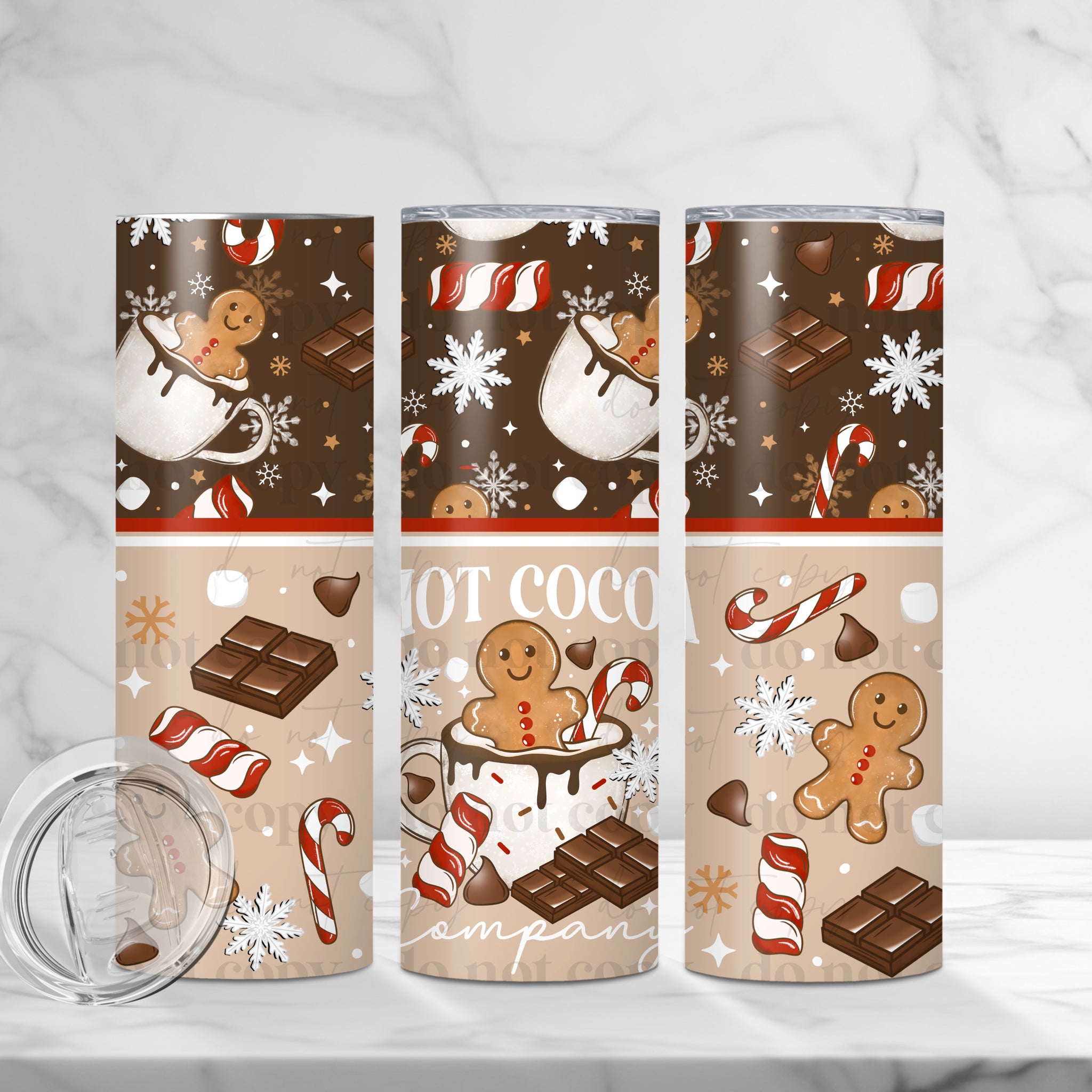 Skinny Tumbler Sublimation Wrap - Hot Cocoa