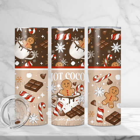 Skinny Tumbler Sublimation Wrap - Hot Cocoa