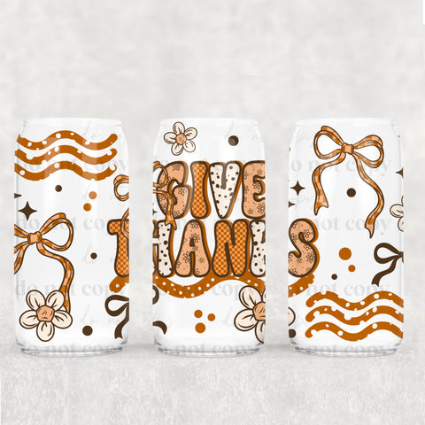 16oz UV DTF Wrap - Give Thanks
