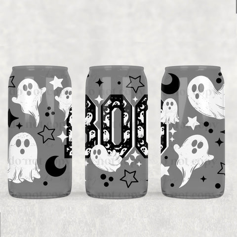 16oz UV DTF Wrap - Black Boo w/Ghosts