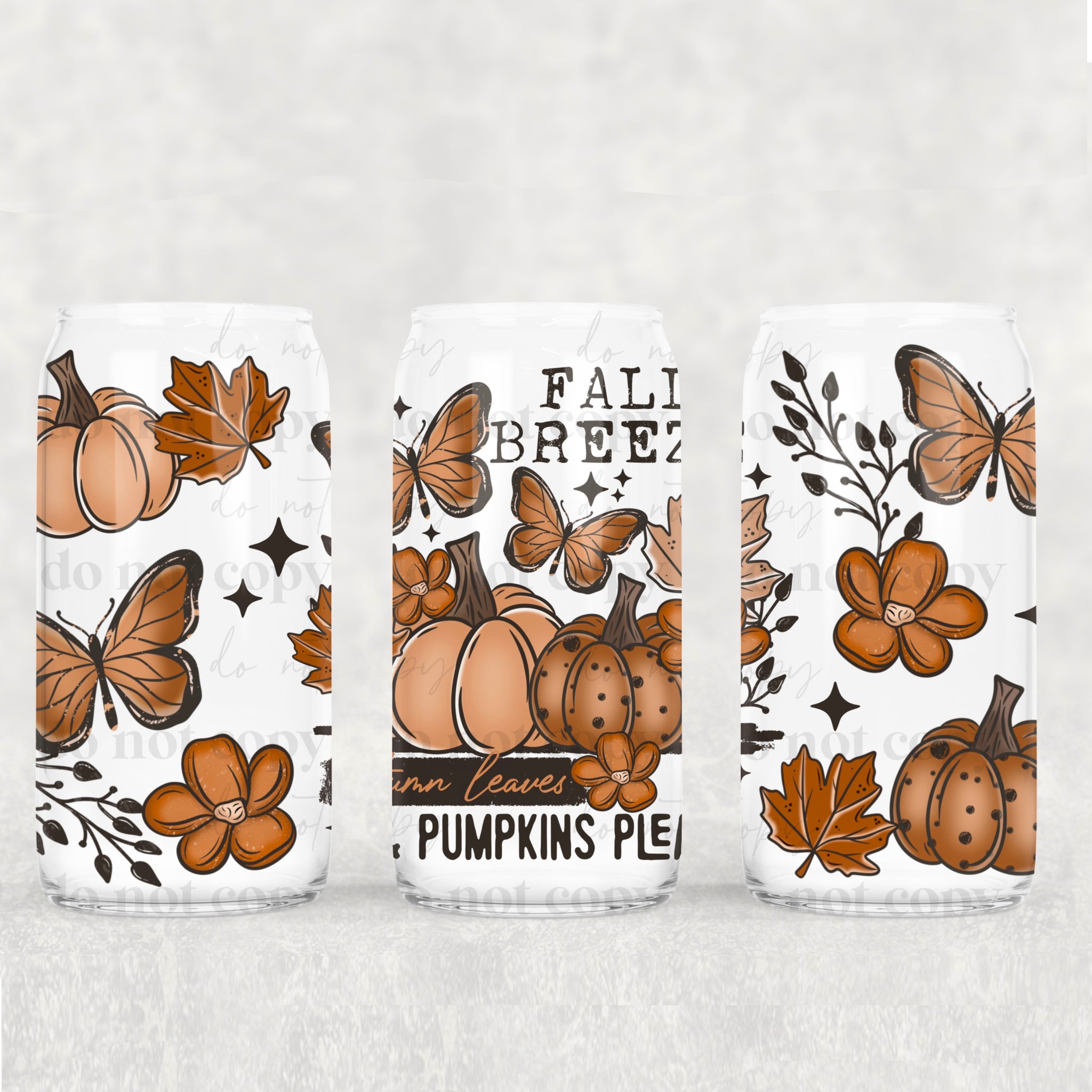 16oz UV DTF Wrap - Fall Breeze & Pumpkins Please