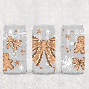 16oz UV DTF Wrap - Gingerbread Bow