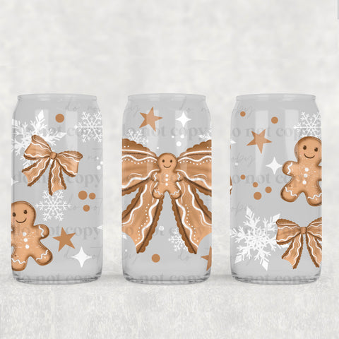 16oz UV DTF Wrap - Gingerbread Bow