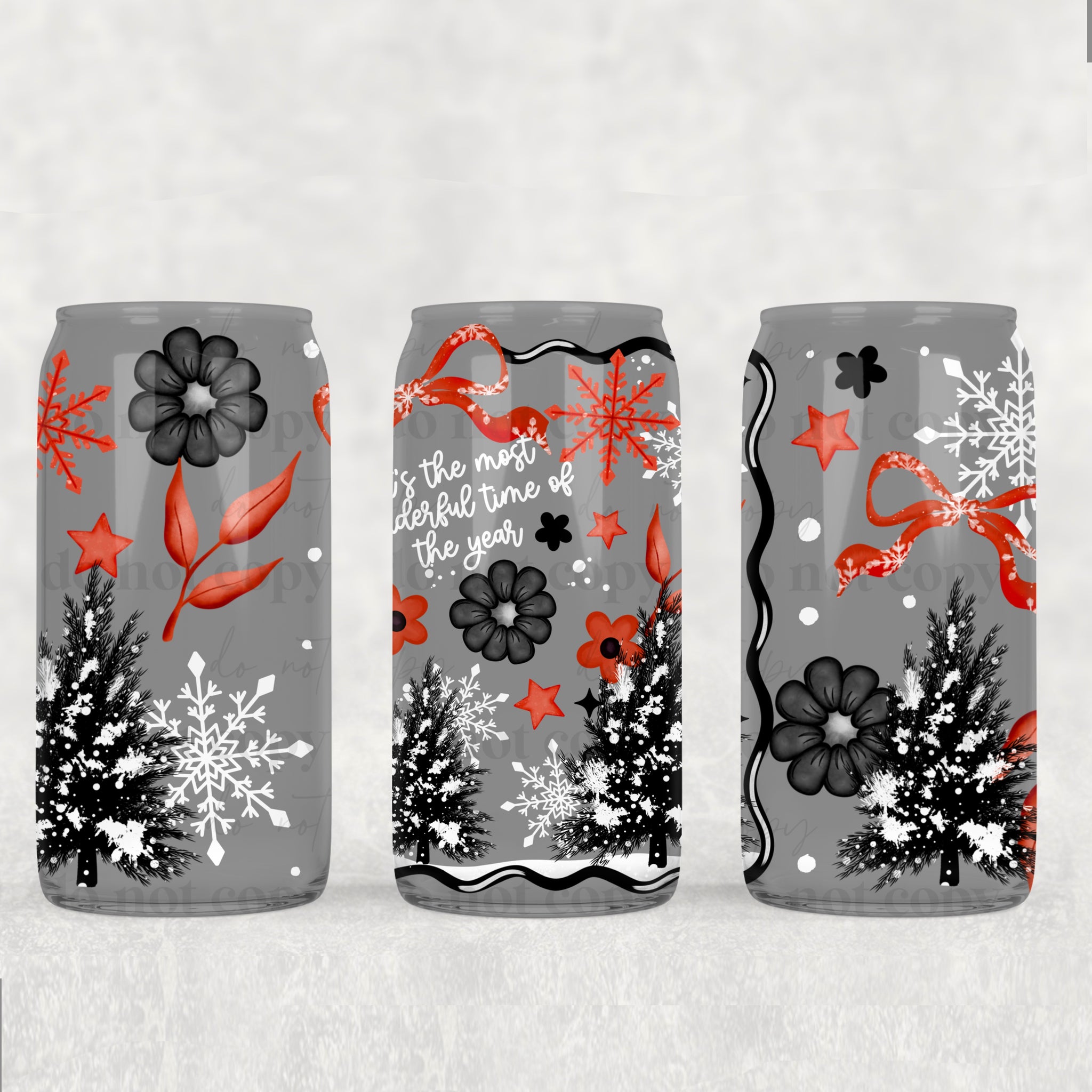 16oz UV DTF Wrap - It's The Most Wonderful Red Black