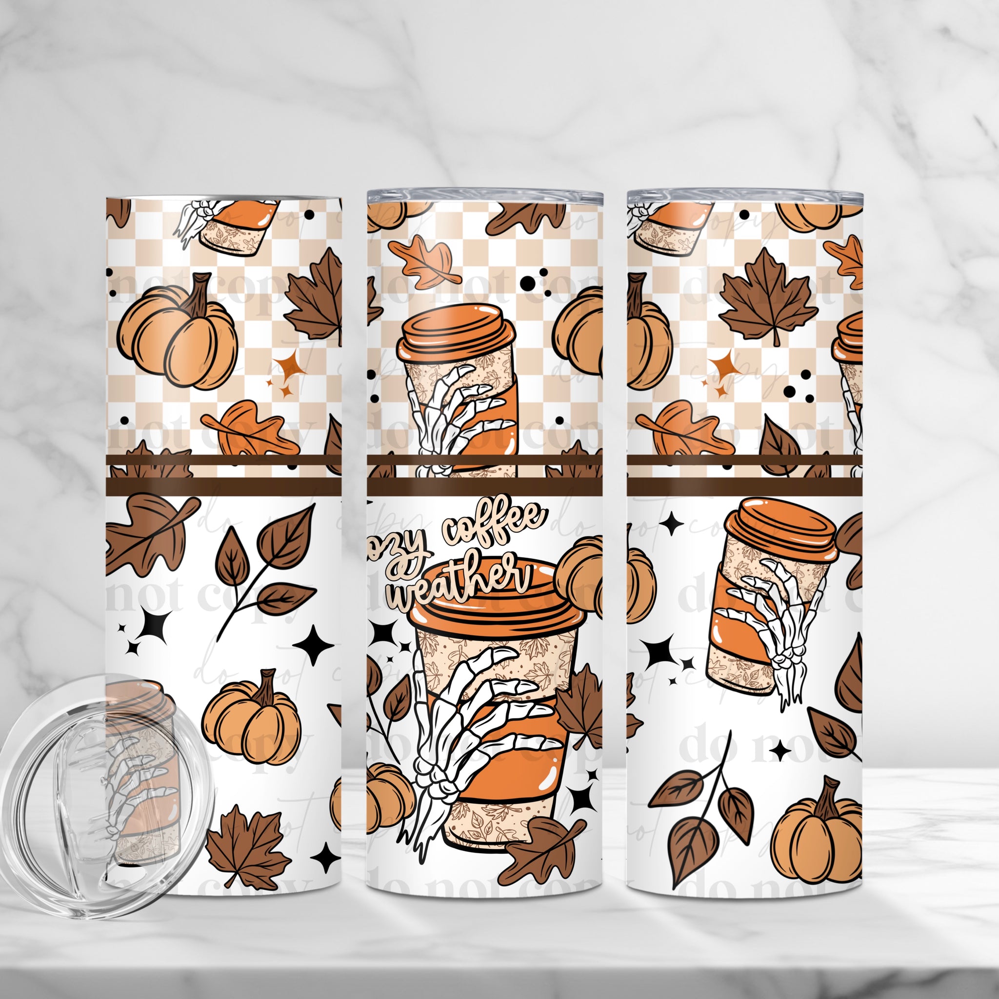 Skinny Tumbler Sublimation Wrap - Cozy Coffee Weather