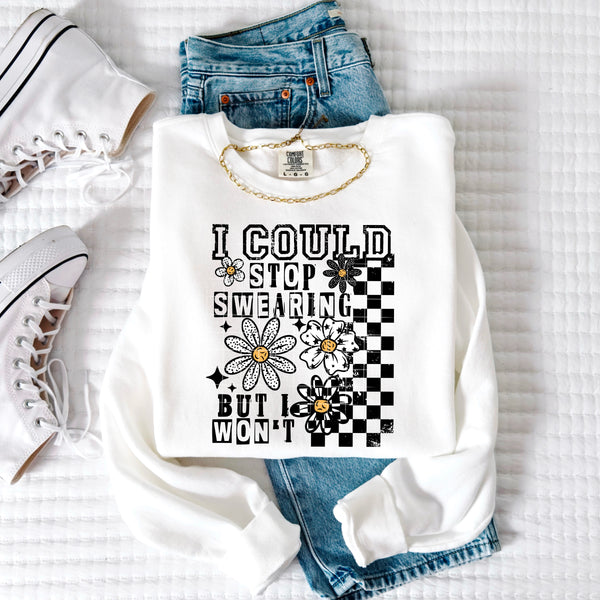 DTF Full Color TShirt Transfer - I Could Stop Swearing (Black or White Font!)