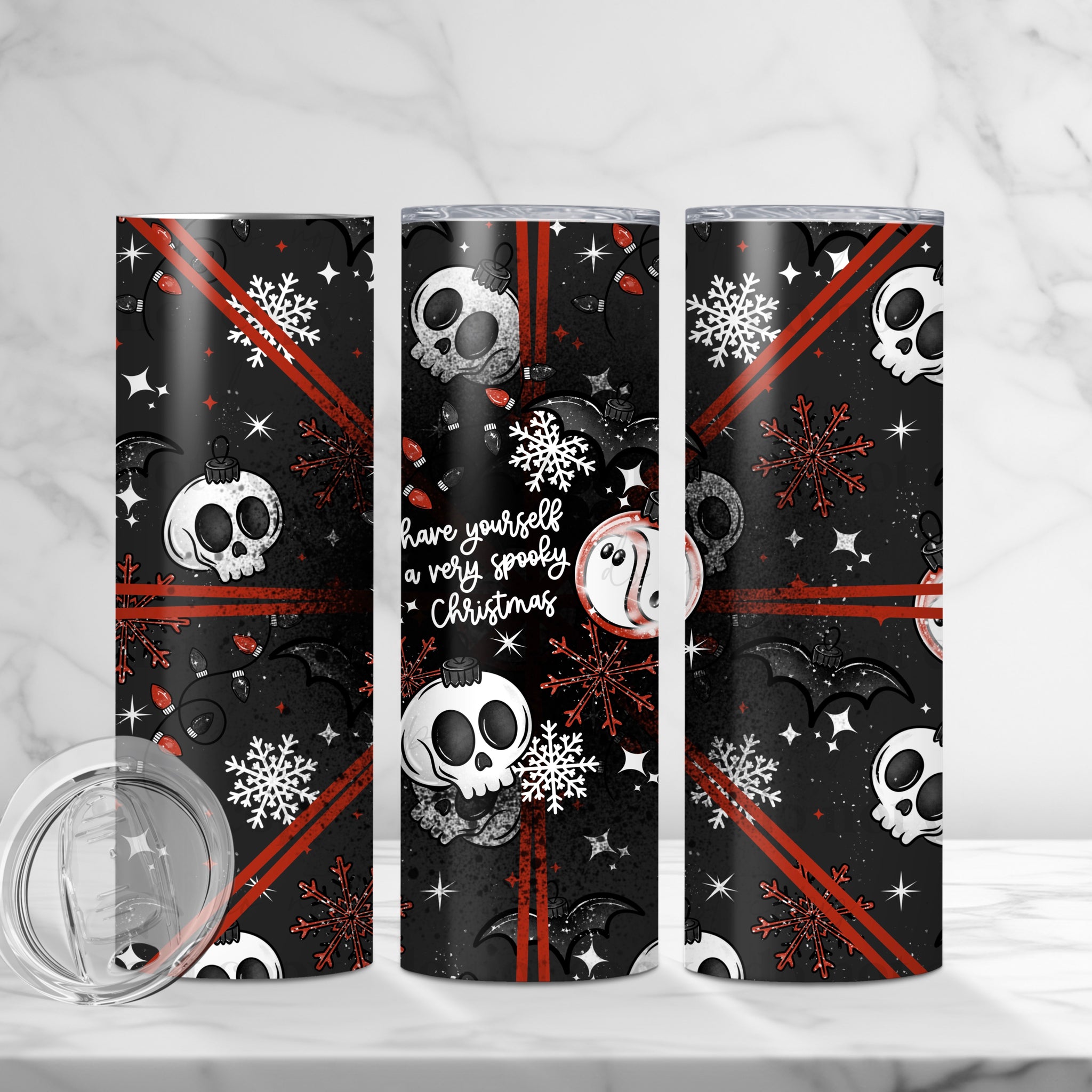 Skinny Tumbler Sublimation Wrap - Have A Very Spooky Christmas