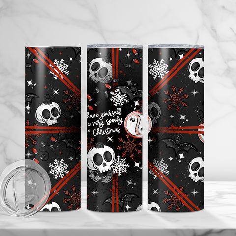 Skinny Tumbler Sublimation Wrap - Have A Very Spooky Christmas