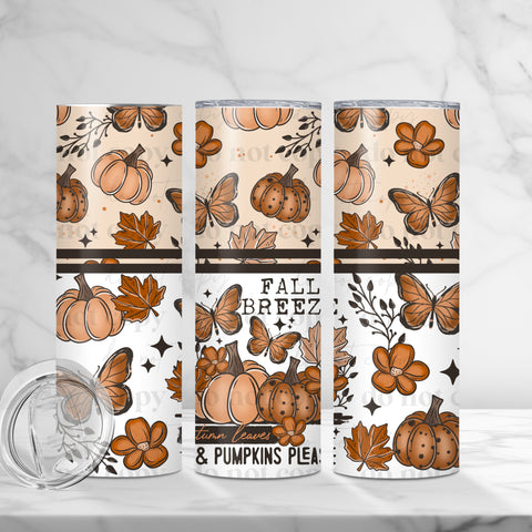 Skinny Tumbler Sublimation Wrap - Fall Breeze & Pumpkins Please
