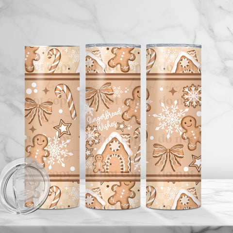 Skinny Tumbler Sublimation Wrap - Gingerbread Wishes