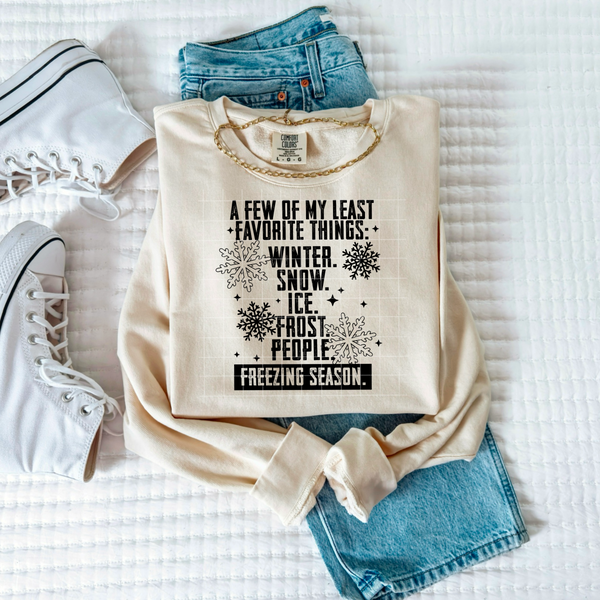 DTF Full Color TShirt Transfer - A Few Of My Least Favorite THings (White or Black Font)