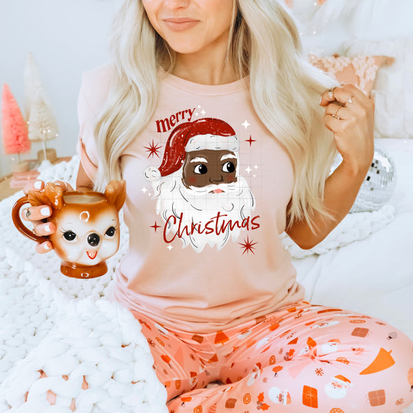 DTF Full Color Transfer - Merry Christmas Santa (You Pick Skin Tone)