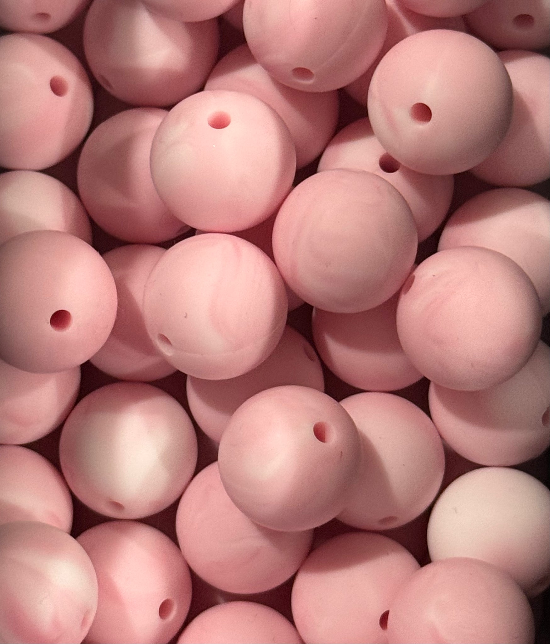 15mm Silicone Swirl Bead - Light Pink