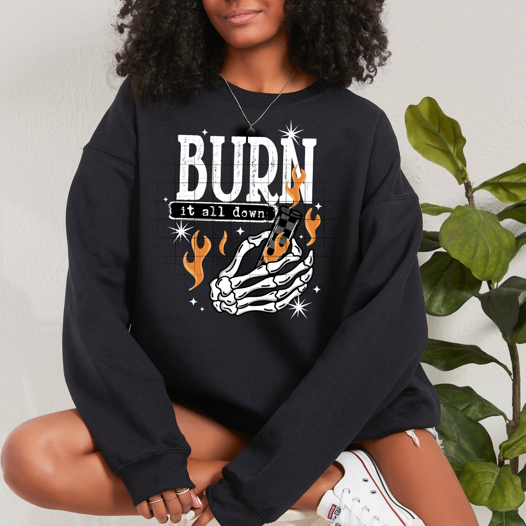 DTF Full Color Transfer - Burn It All Down (White or Black Font)