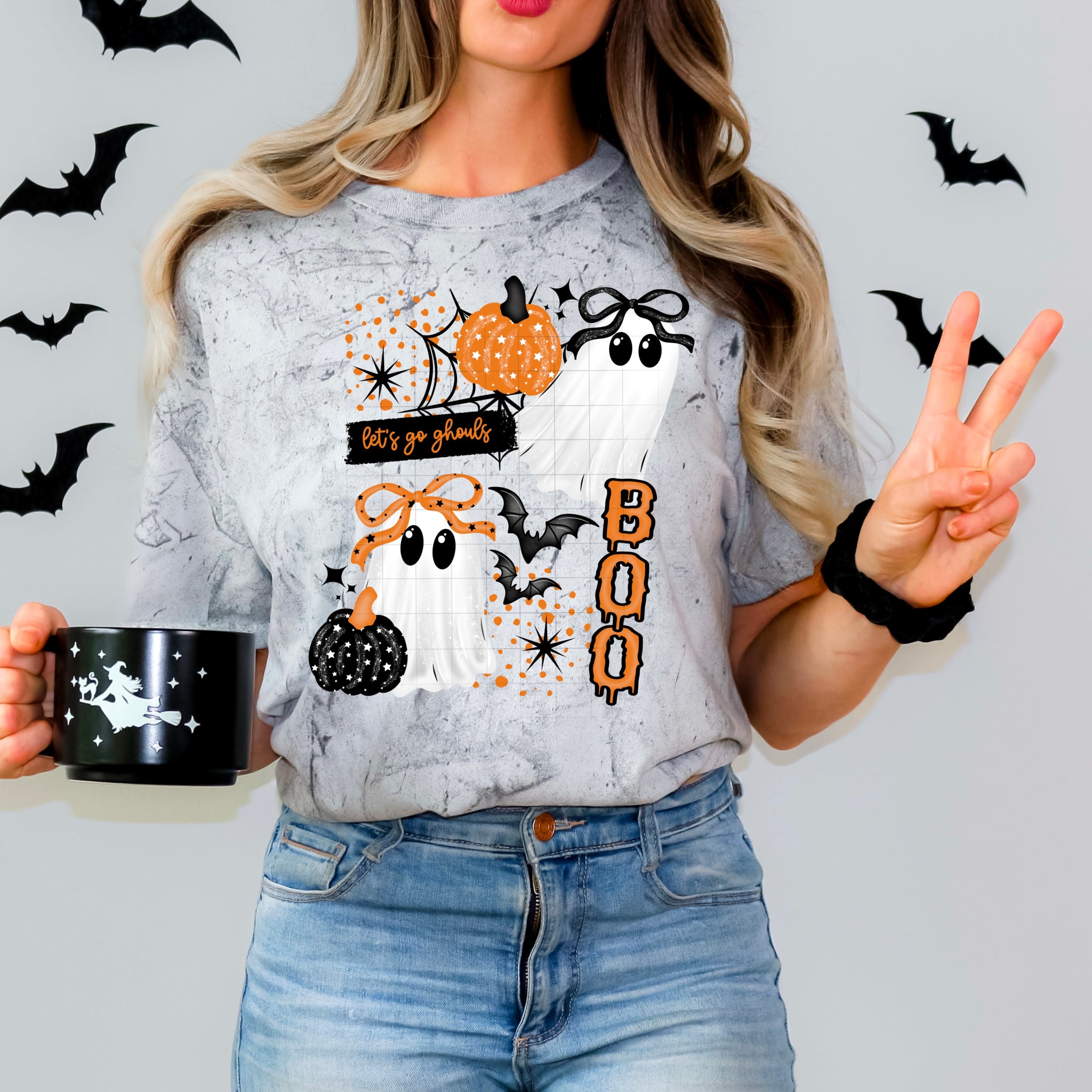 DTF Full Color TShirt Transfer - Let's Go Ghouls BOO