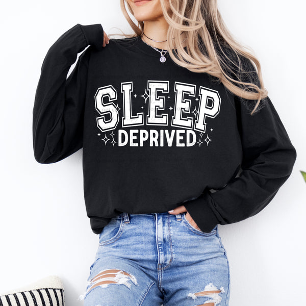 DTF Full Color TShirt Transfer - Sleep Deprived - (Black or White)