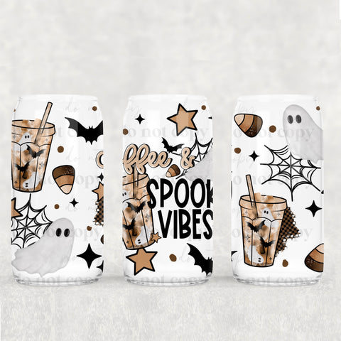 16oz UV DTF Wrap - Coffee & Spooky Vibes